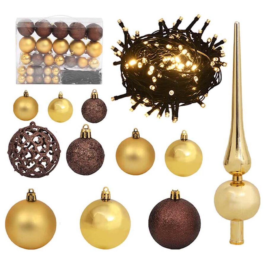 Kunstkerstboom met 150 LED's kerstballen en sneeuw 120 cm - Afbeelding 6