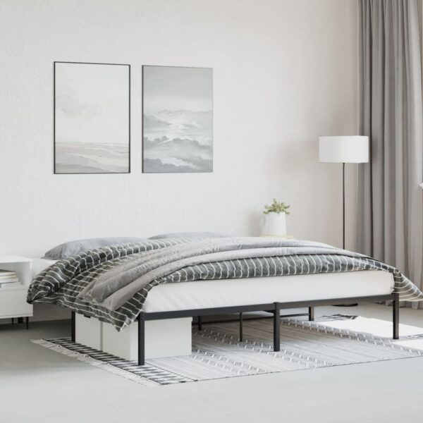 Bedframe metaal zwart 193x203 cm