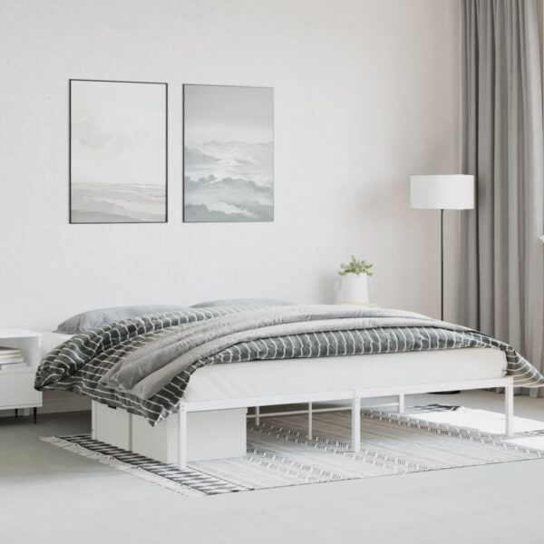 Bedframe metaal wit 193x203 cm