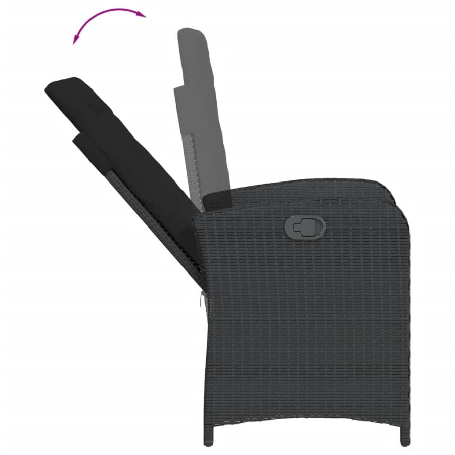 9-delige Tuinset poly rattan zwart - Afbeelding 6