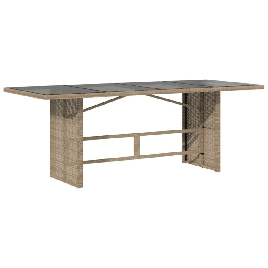9-delige Tuinset met kussens poly rattan gemengd beige - Afbeelding 4