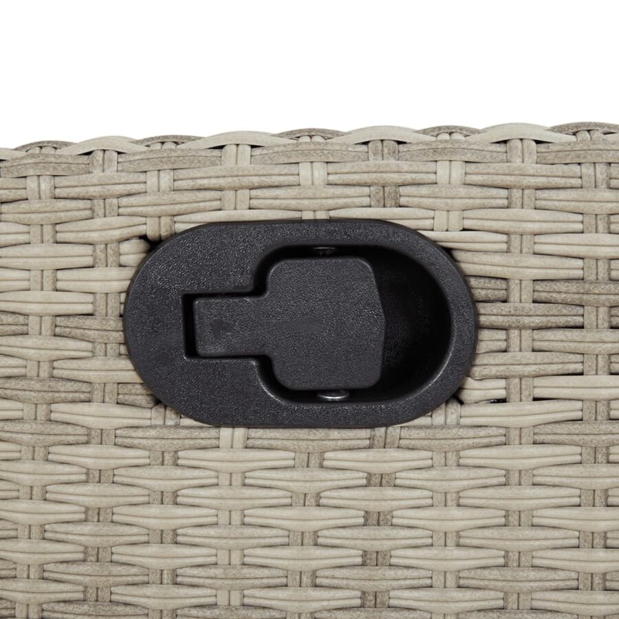 9-delige Tuinset met kussens poly rattan lichtgrijs - Afbeelding 7