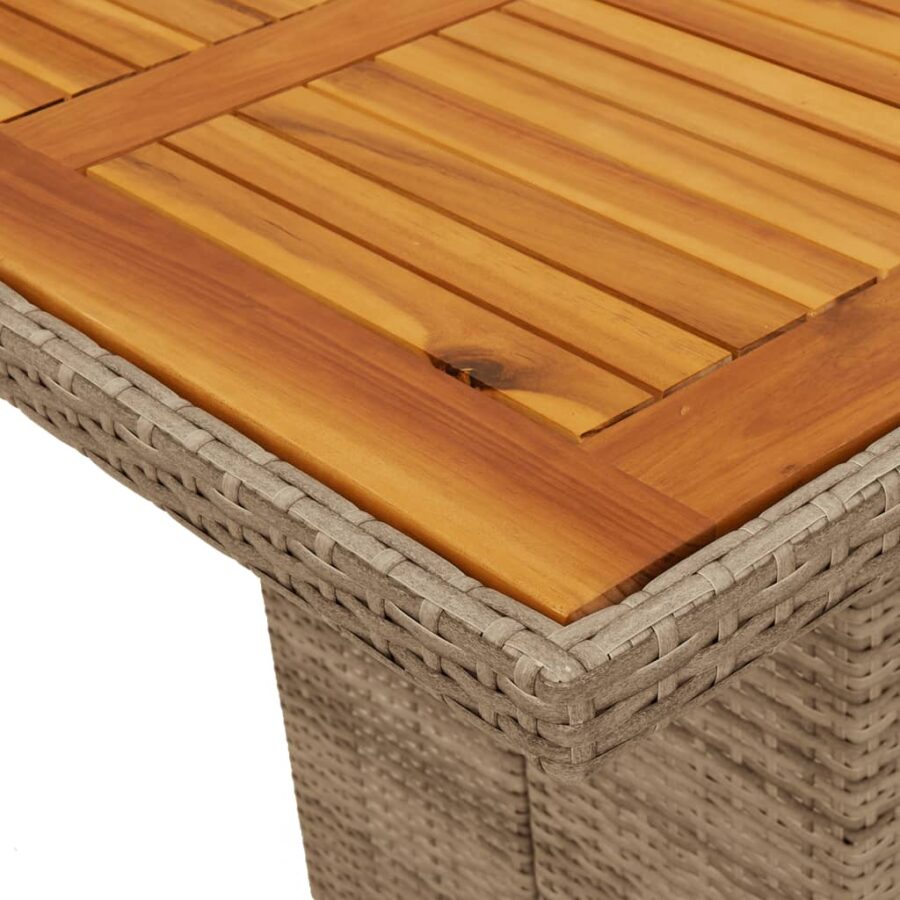 9-delige Tuinset met kussens poly rattan gemengd beige - Afbeelding 7