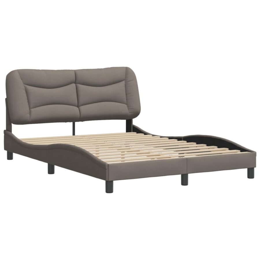 Bedframe zonder matras 120x200 cm stof taupe - Afbeelding 3