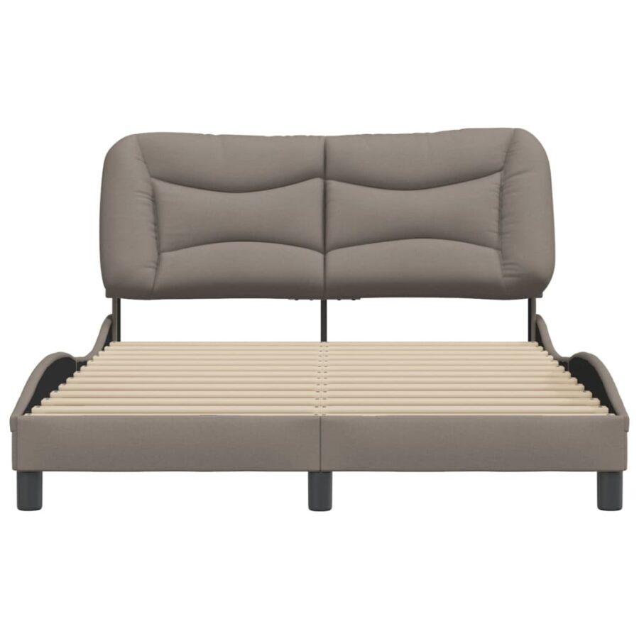 Bedframe zonder matras 120x200 cm stof taupe - Afbeelding 4