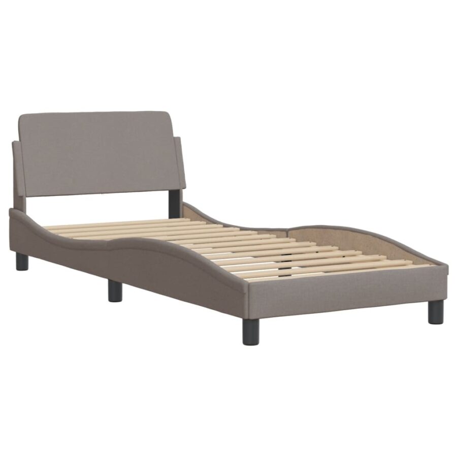 Bed met matras stof taupe 90x200 cm - Afbeelding 4