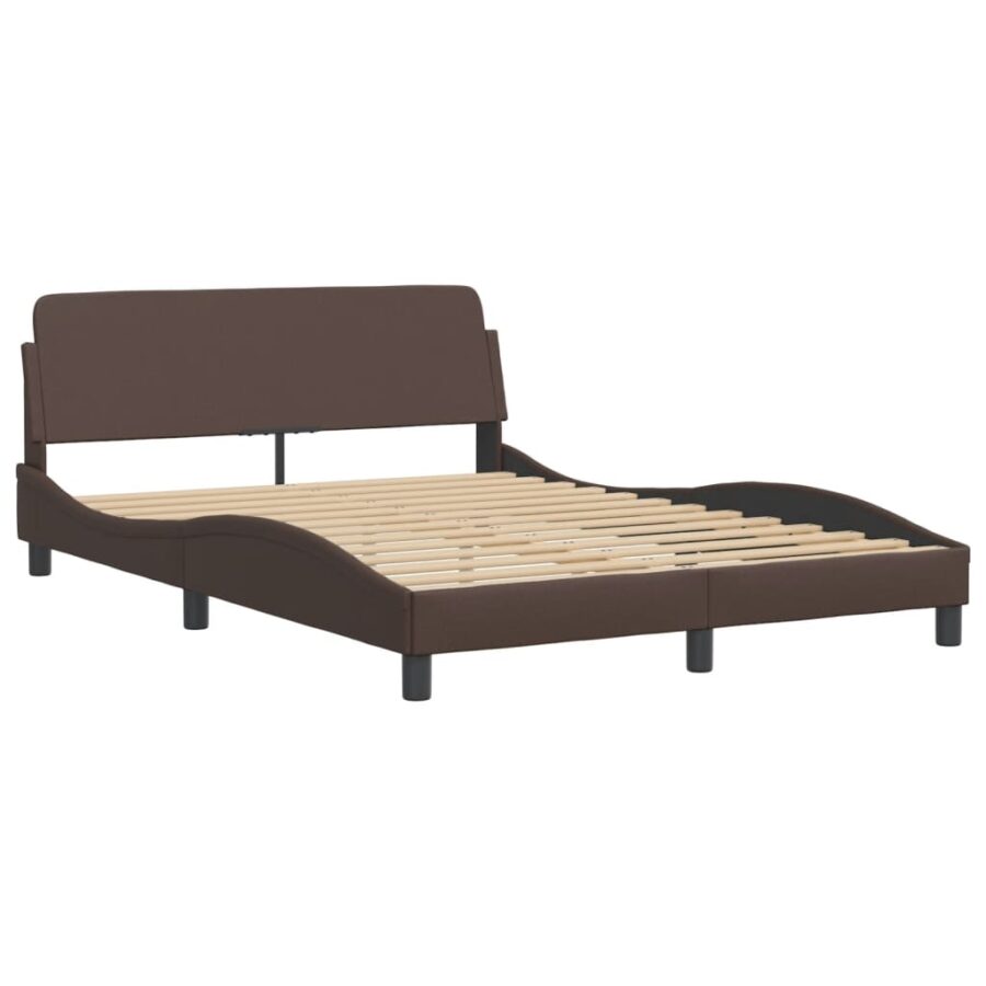 Bed met matras kunstleer bruin 120x200 cm - Afbeelding 4