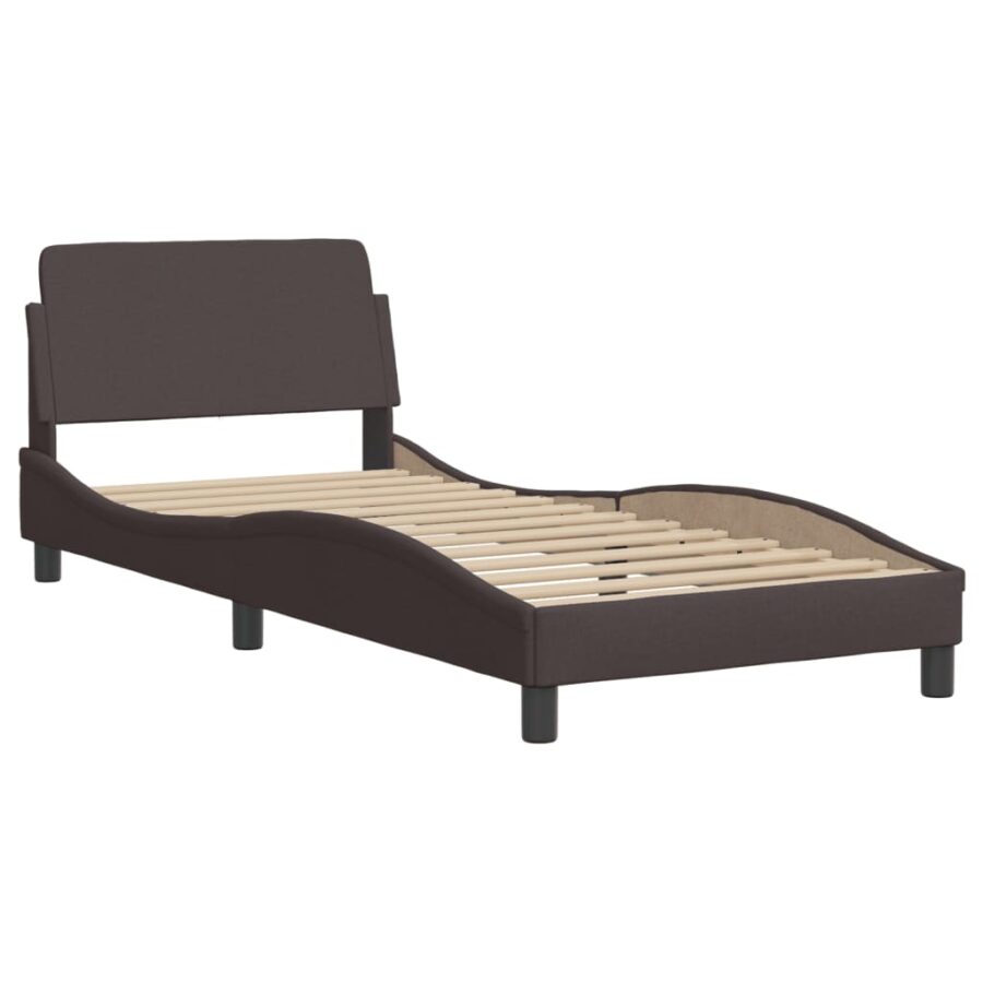 Bed met matras stof donkerbruin 80x200 cm - Afbeelding 4