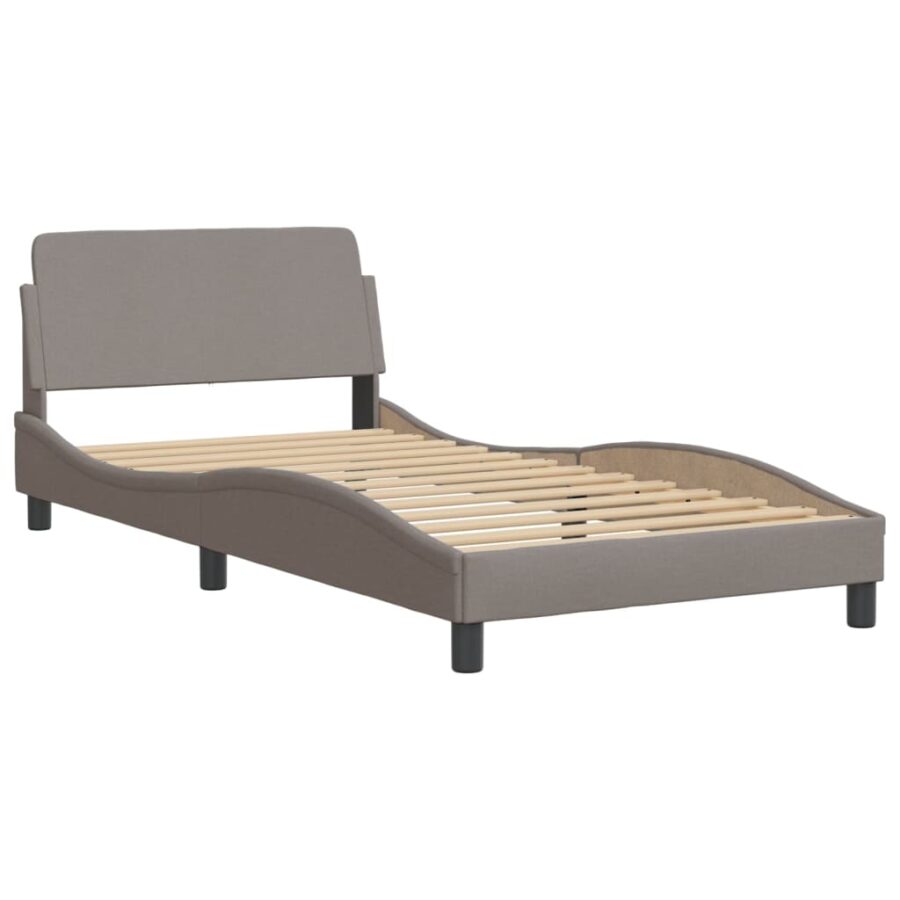 Bed met matras stof taupe 100x200 cm - Afbeelding 4