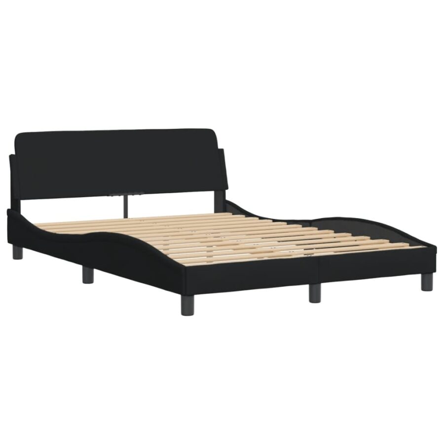 Bed met matras stof zwart 140x190 cm - Afbeelding 4