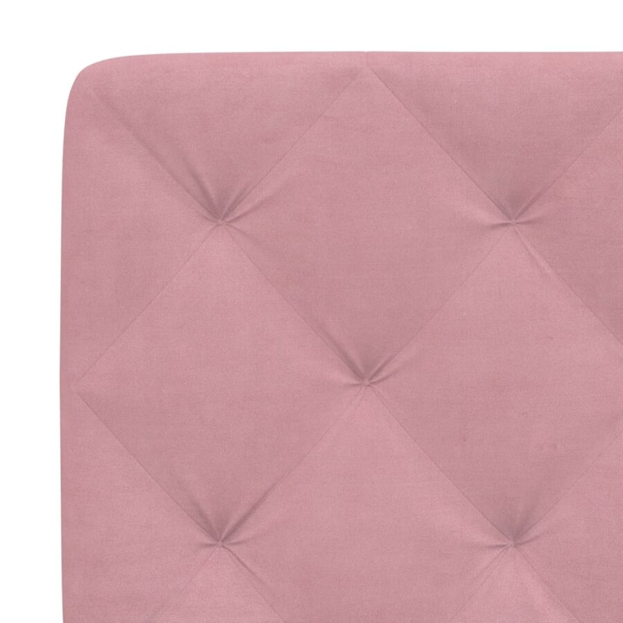 Bed met matras fluweel roze 160x200 cm - Afbeelding 6