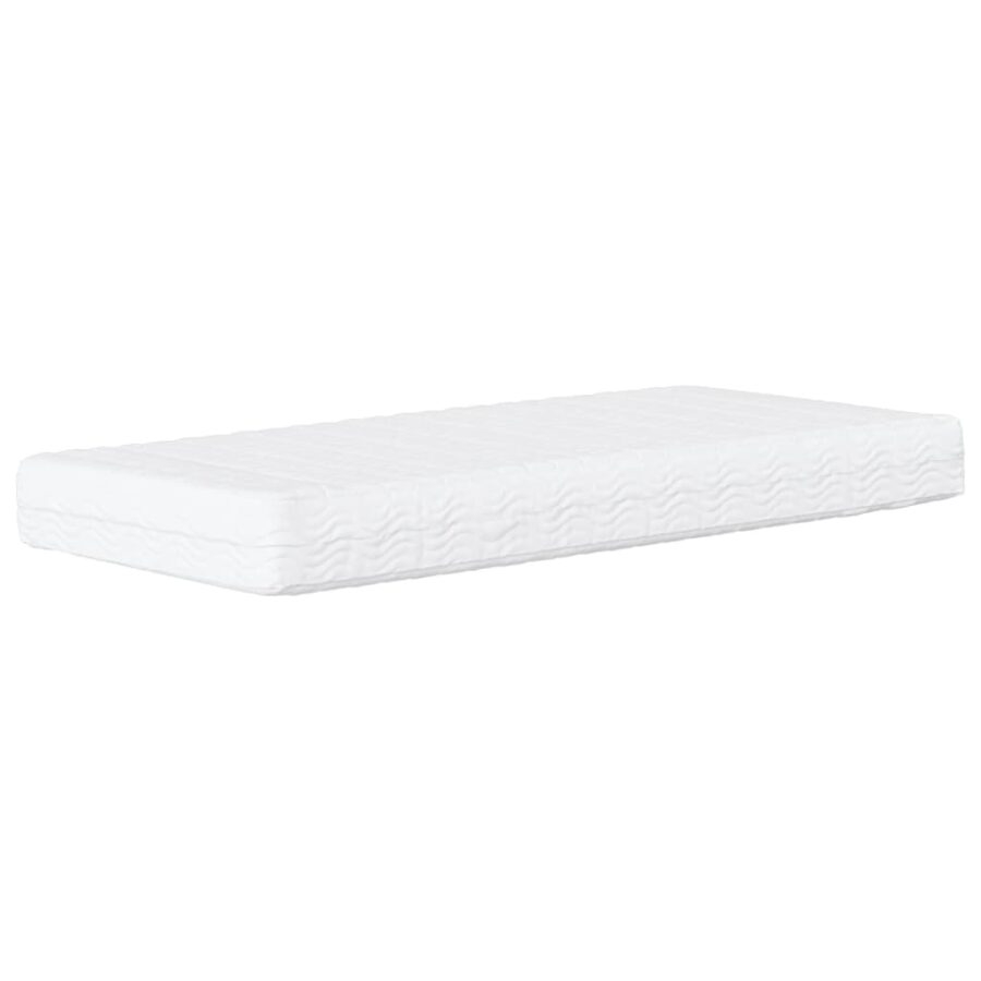 Bed met matras kunstleer wit en zwart 100x200 cm - Afbeelding 8