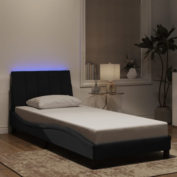 Bedframe met LED-verlichting fluweel zwart 90x200 cm