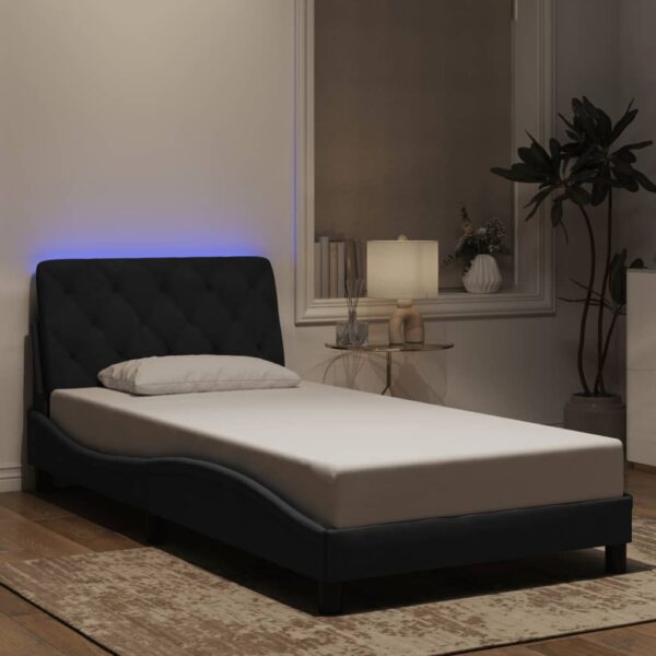 Bedframe met LED-verlichting fluweel zwart 100x200 cm