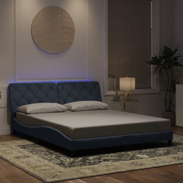 Bedframe met LED-verlichting fluweel donkergrijs 160x200 cm