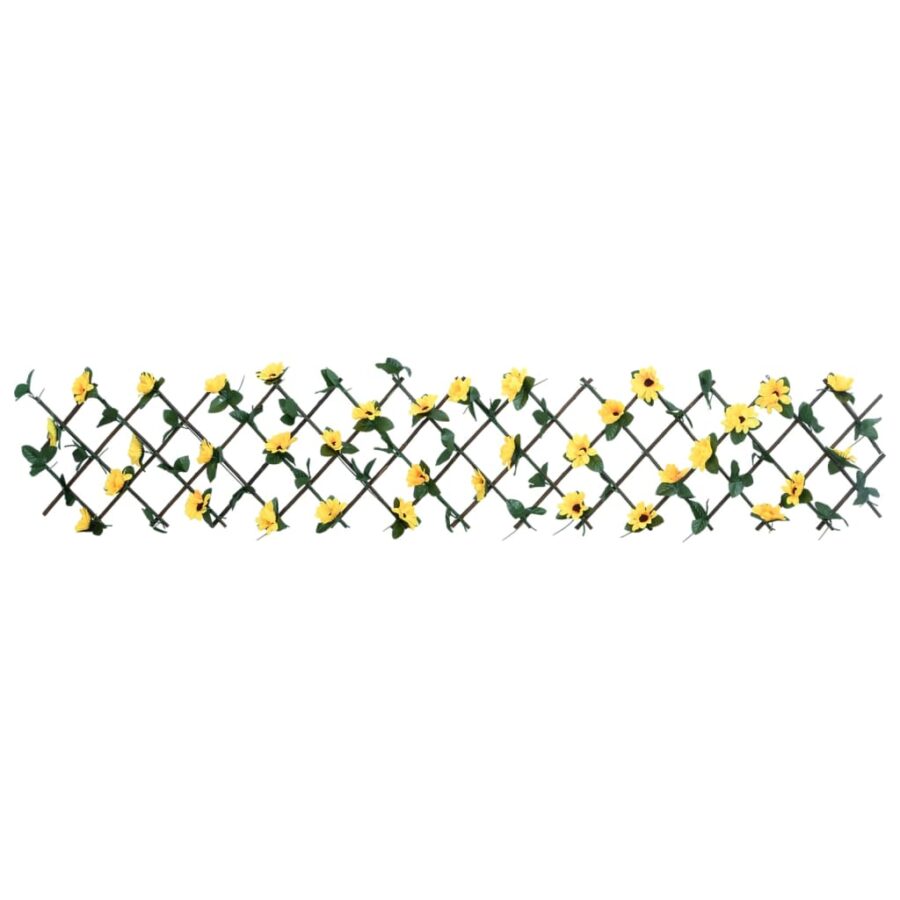  Kunstplant klimop op latwerk uittrekbaar 180x20 cm geel - Afbeelding 3