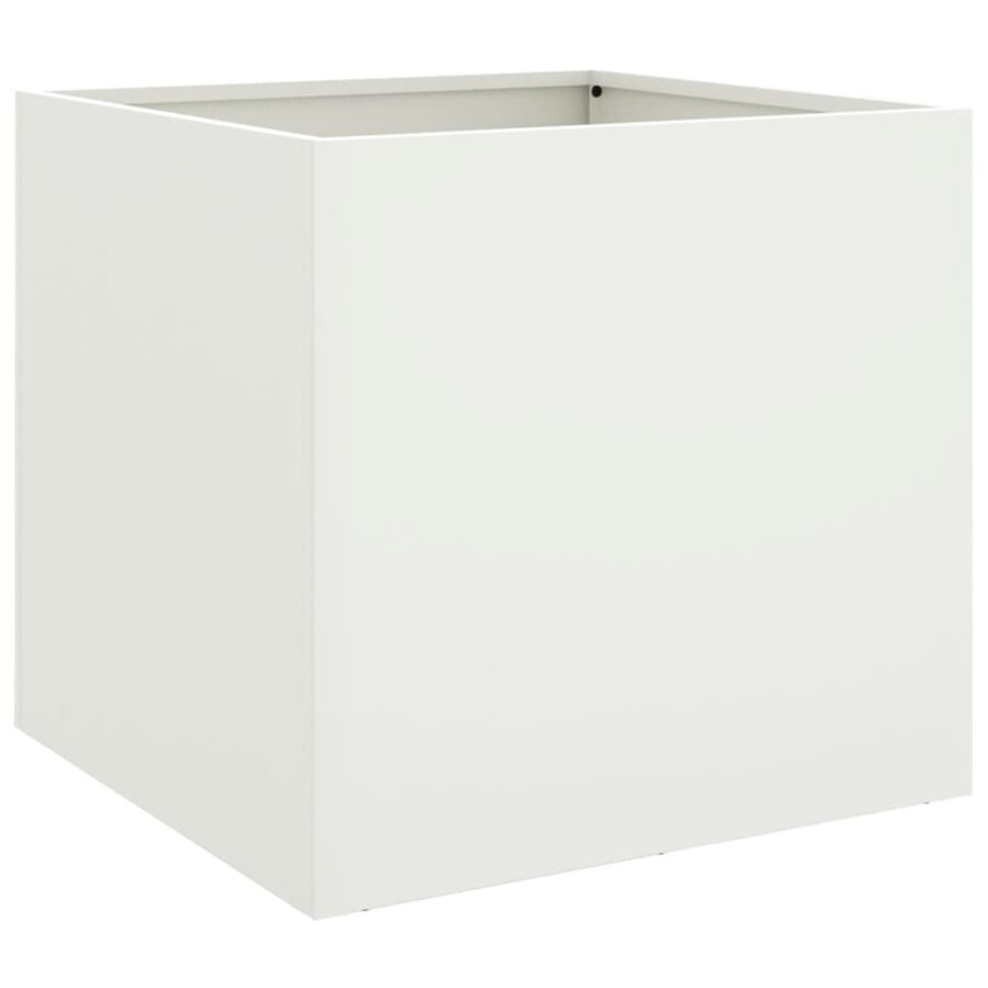 Plantenbak 49x47x46 cm staal wit - Afbeelding 2