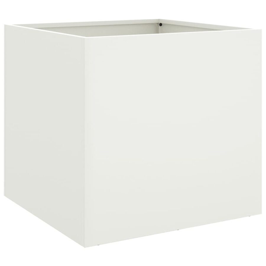 Plantenbak 49x47x46 cm staal wit - Afbeelding 7