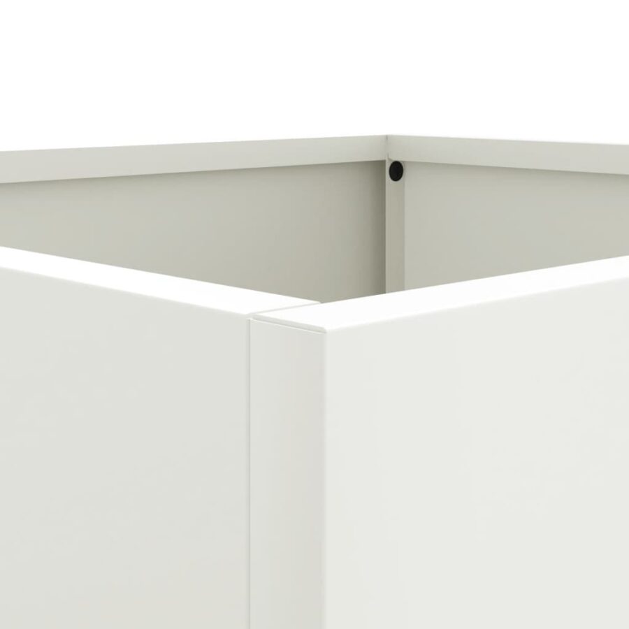 Plantenbak 49x47x46 cm staal wit - Afbeelding 9