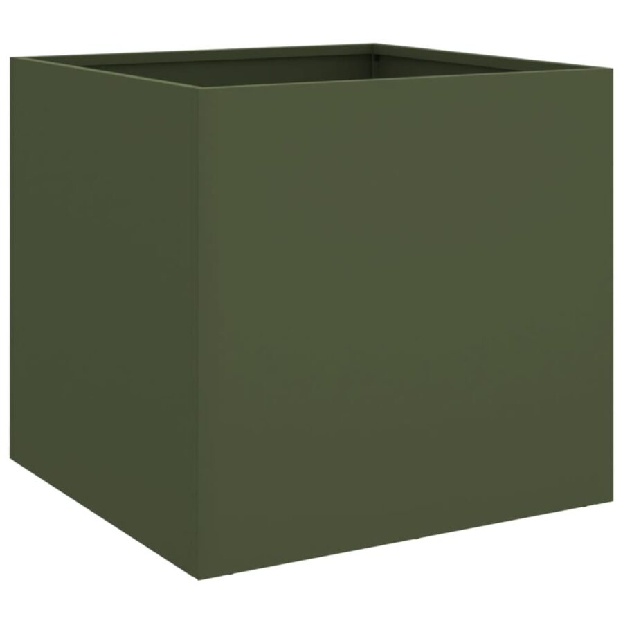 Plantenbak 49x47x46 cm staal olijfgroen - Afbeelding 2