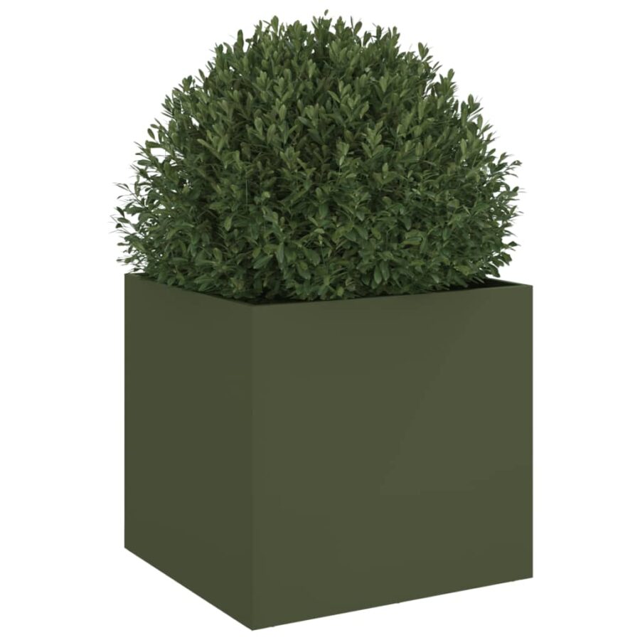Plantenbak 49x47x46 cm staal olijfgroen - Afbeelding 4
