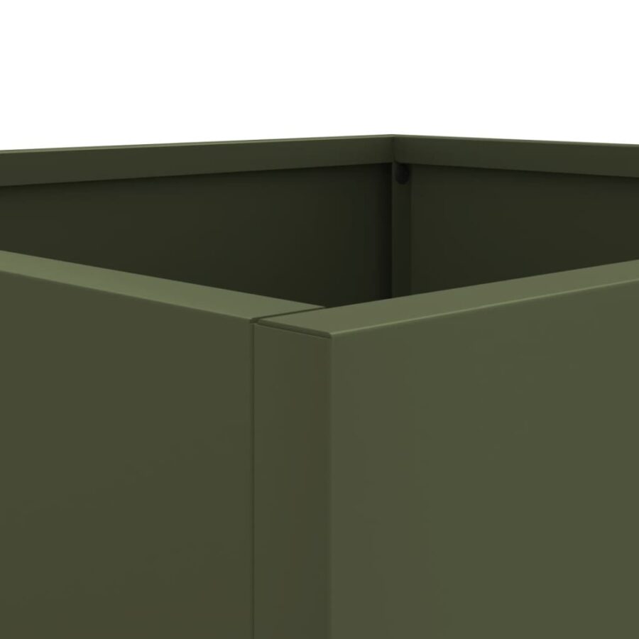Plantenbak 49x47x46 cm staal olijfgroen - Afbeelding 9