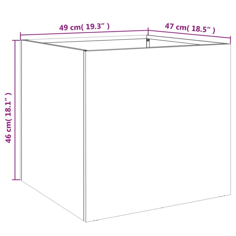 Plantenbak 49x47x46 cm gegalvaniseerd staal zilverkleurig - Afbeelding 11