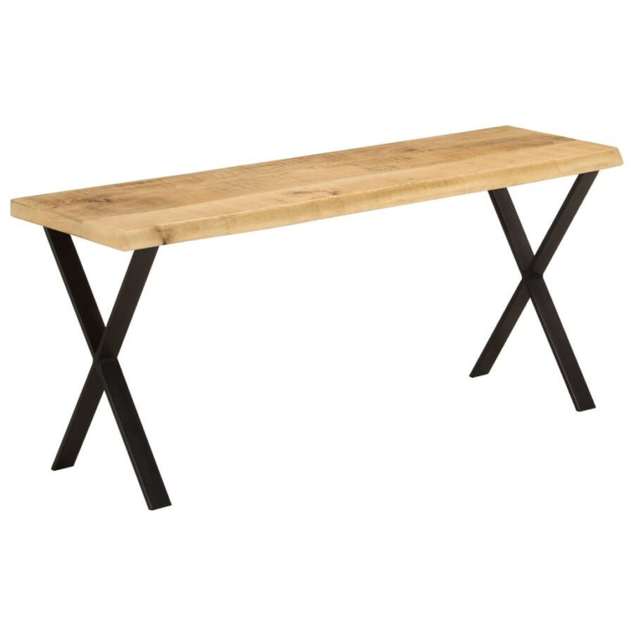 Bankje met natuurlijke rand 105 cm massief mangohout - Afbeelding 4
