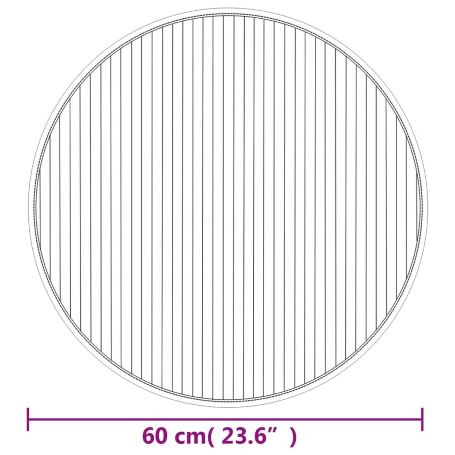 Vloerkleed rond 60 cm bamboe lichtnaturel - Afbeelding 8