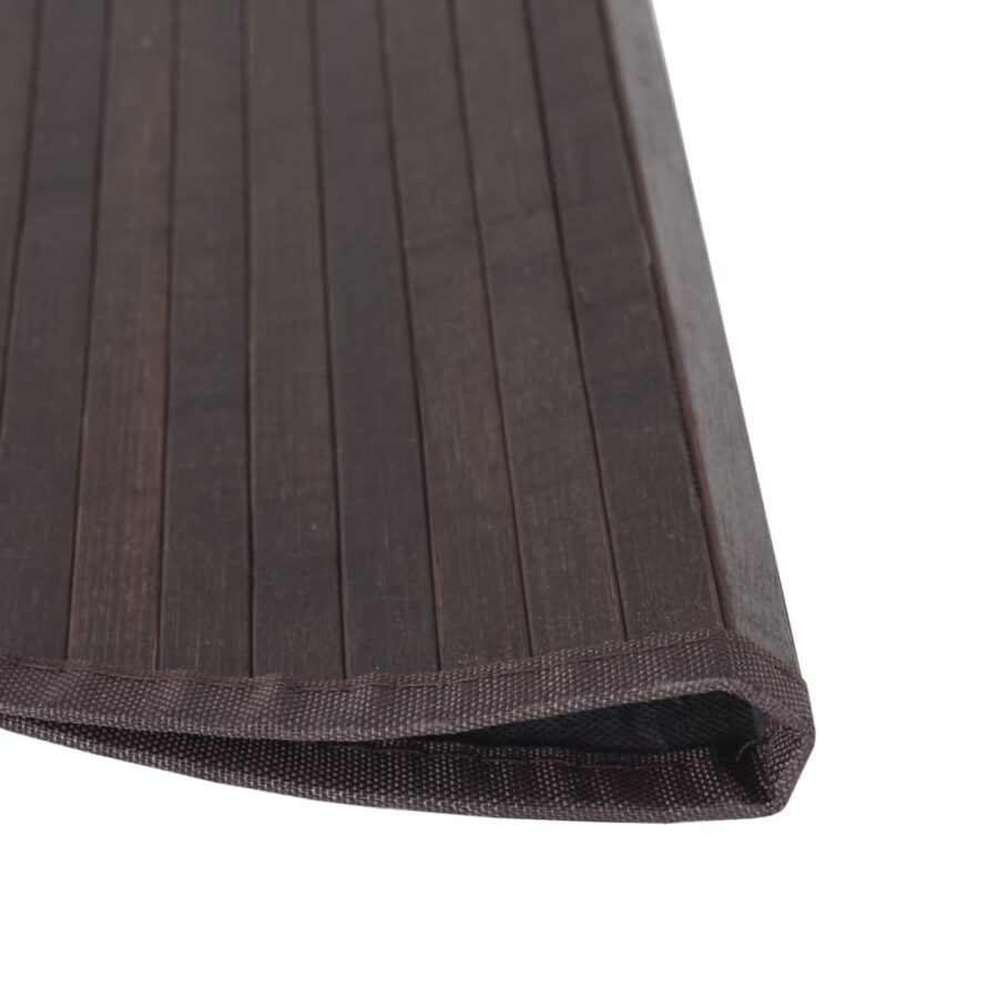 Vloerkleed rond 60 cm bamboe donkerbruin - Afbeelding 4