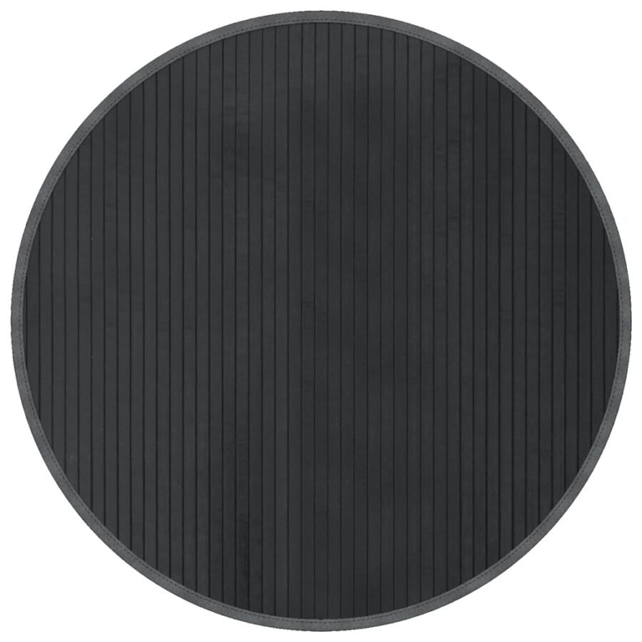 Vloerkleed rond 80 cm bamboe grijs - Afbeelding 2