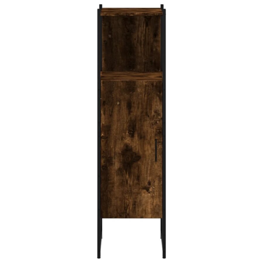 Badkamerkast 33x33x120,5 cm bewerkt hout gerookt eikenkleurig - Afbeelding 5