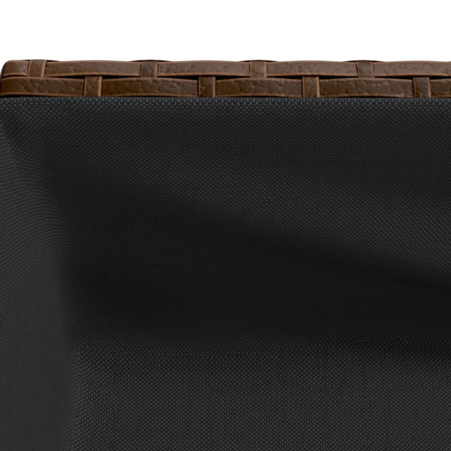 Plantenbak met schap poly rattan bruin - Afbeelding 9