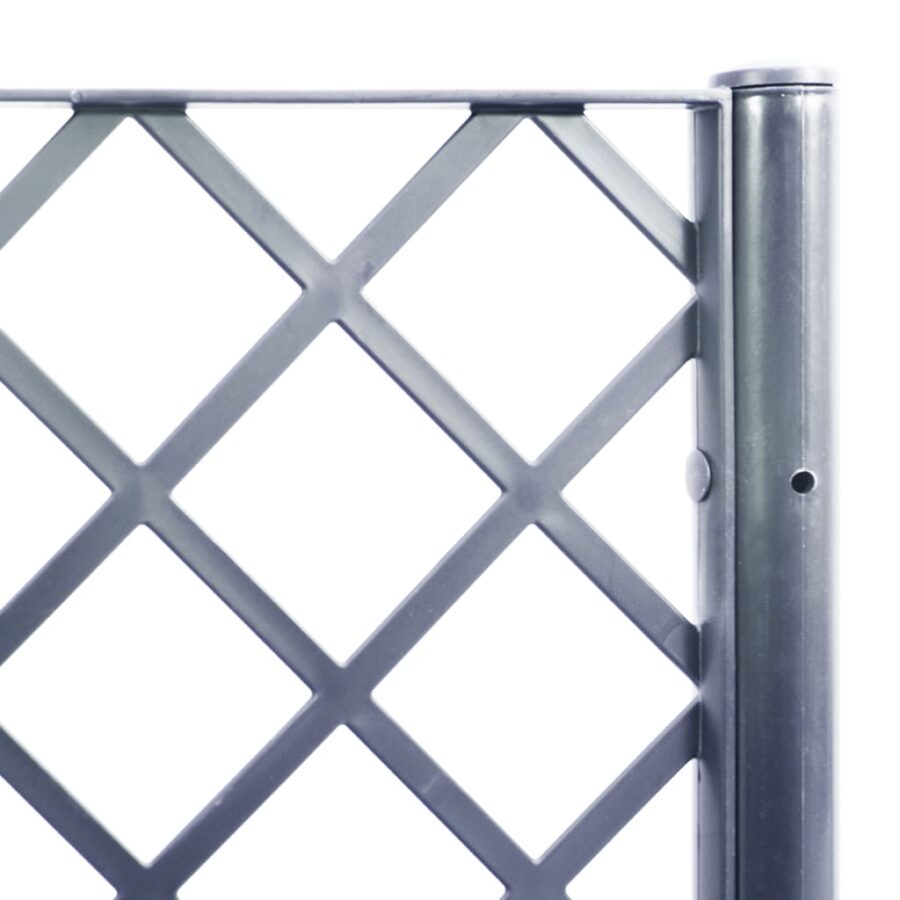 Plantenbak met latwerk 160x40x140 cm polypropeen grijs - Afbeelding 7
