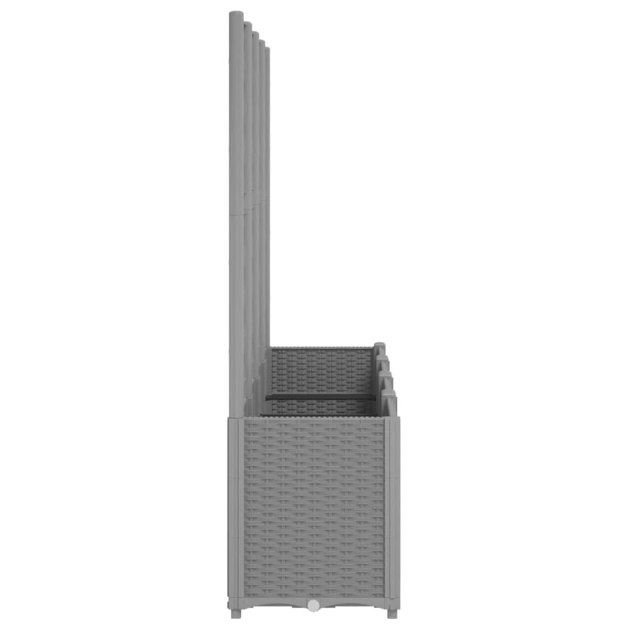 Plantenbak met latwerk 160x40x140 cm polypropeen lichtgrijs - Afbeelding 4
