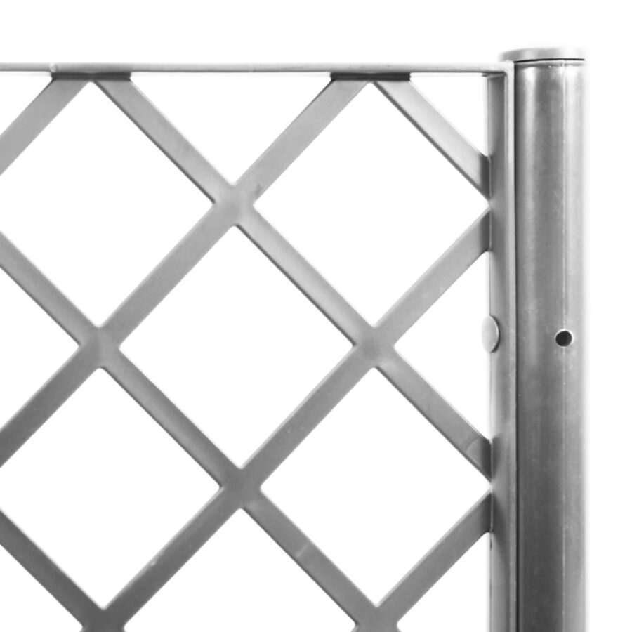 Plantenbak met latwerk 160x40x140 cm polypropeen lichtgrijs - Afbeelding 7