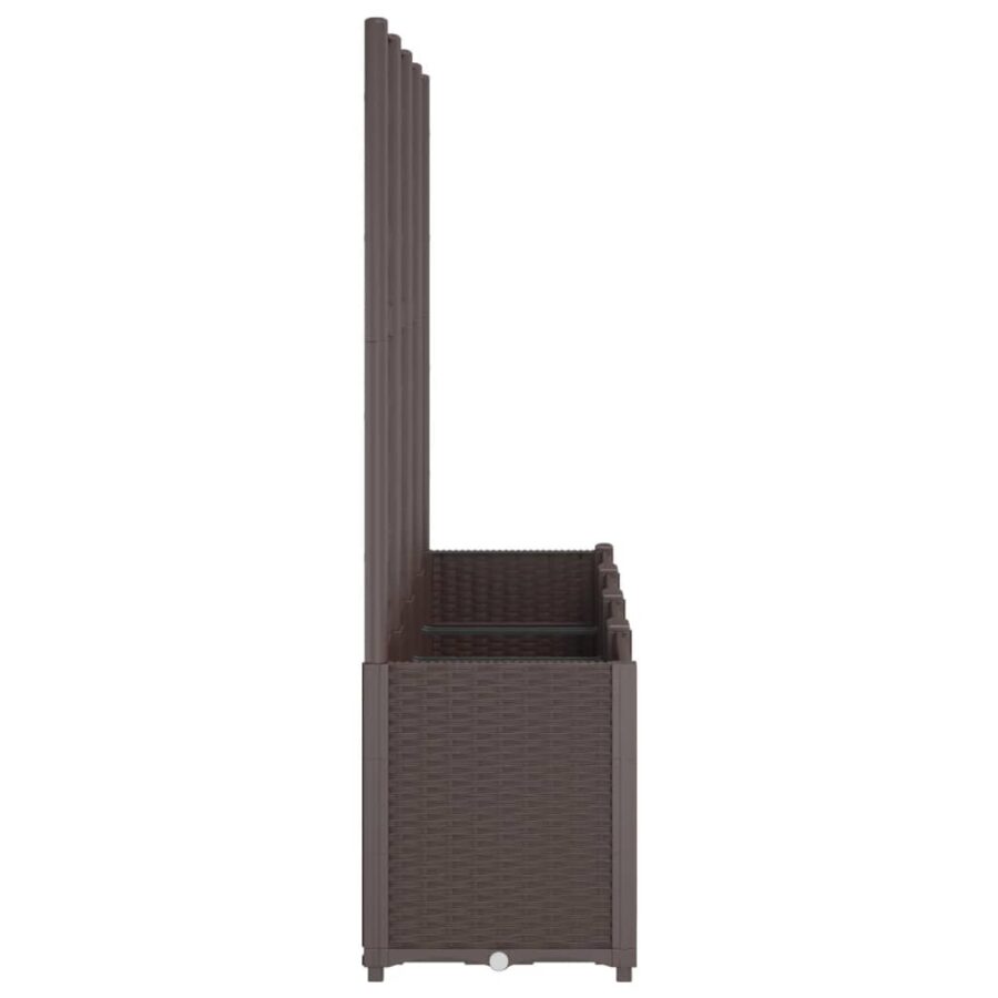 Plantenbak met latwerk 160x40x140 cm polypropeen bruin - Afbeelding 4