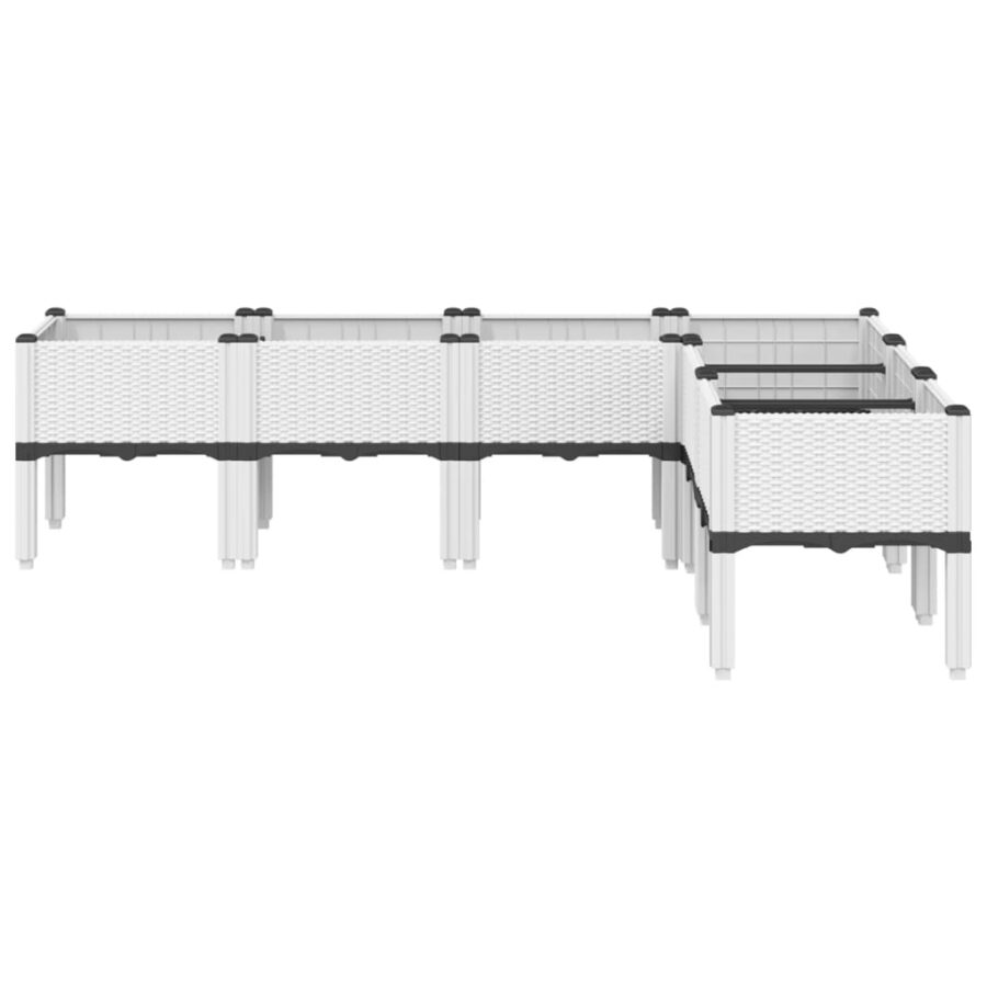 Plantenbak met poten 160x120x42 cm polypropeen wit - Afbeelding 3