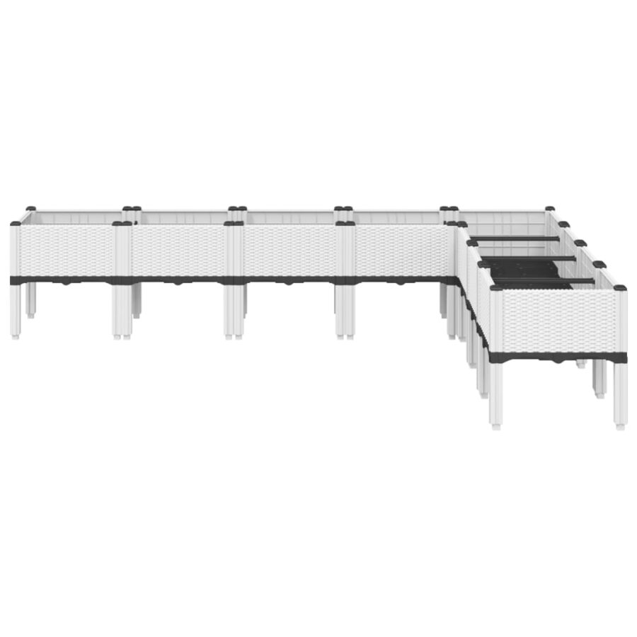 Plantenbak met poten 200x160x42 cm polypropeen wit - Afbeelding 3