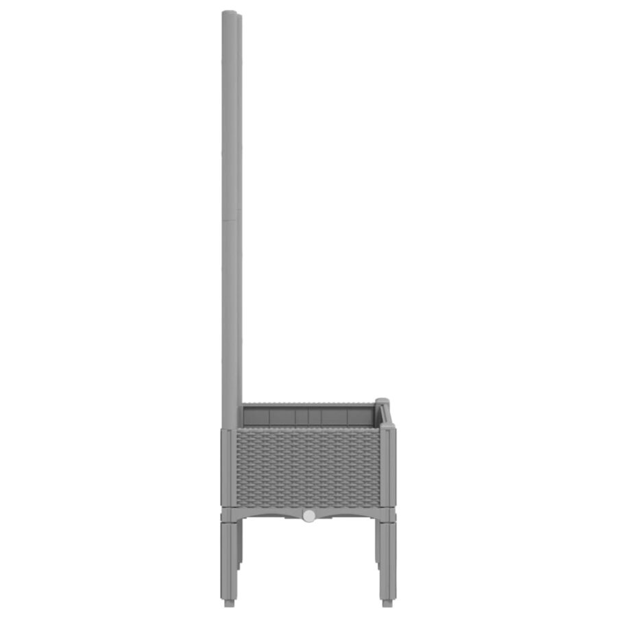 Plantenbak met latwerk 40x40x142 cm polypropeen lichtgrijs - Afbeelding 4