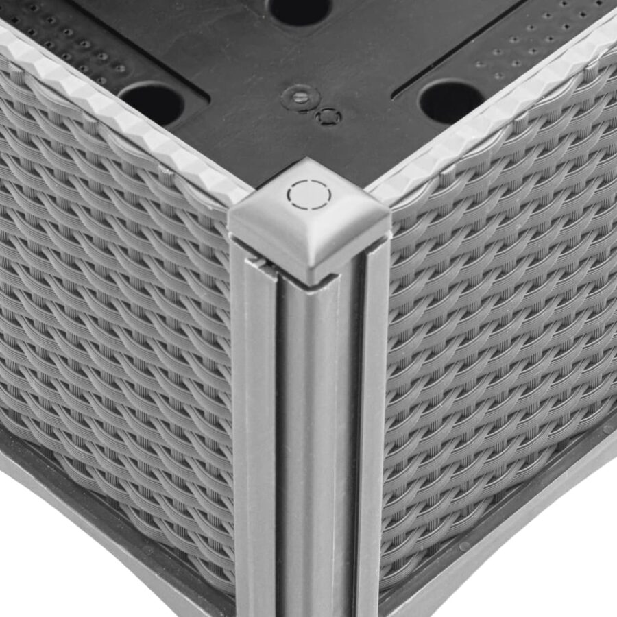 Plantenbak met latwerk 40x40x142 cm polypropeen lichtgrijs - Afbeelding 6