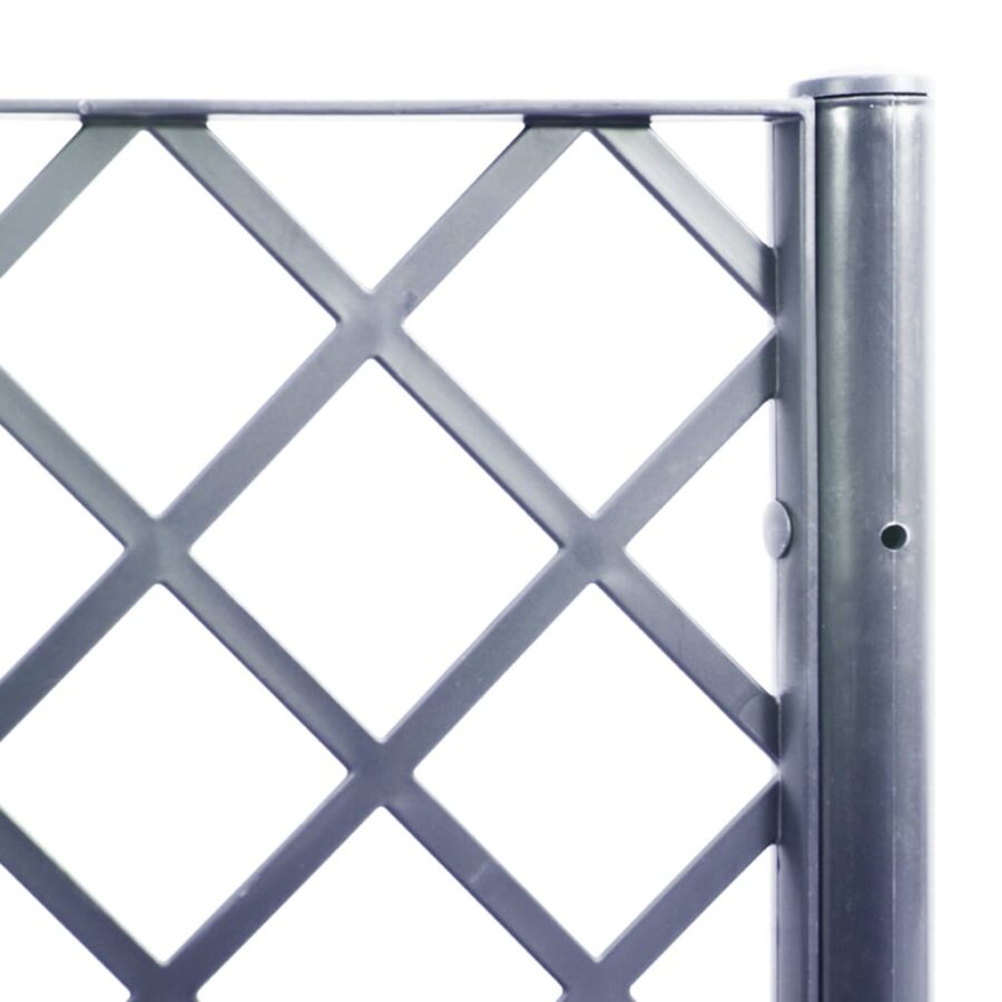 Plantenbak met latwerk 80x40x142 cm polypropeen grijs - Afbeelding 7