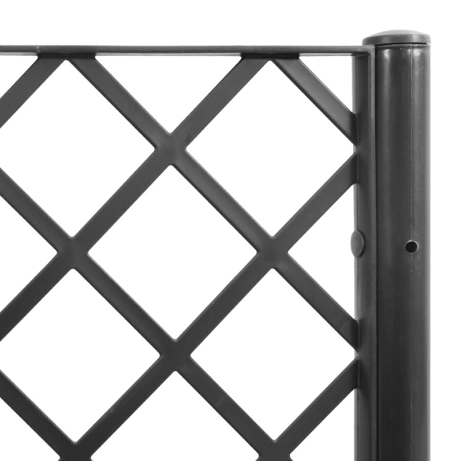 Plantenbak met latwerk 120x40x142 cm polypropeen zwart - Afbeelding 7