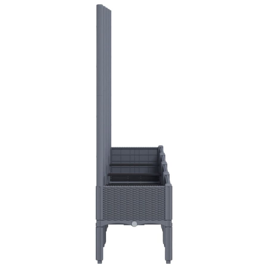 Plantenbak met latwerk 160x40x142 cm polypropeen grijs - Afbeelding 4