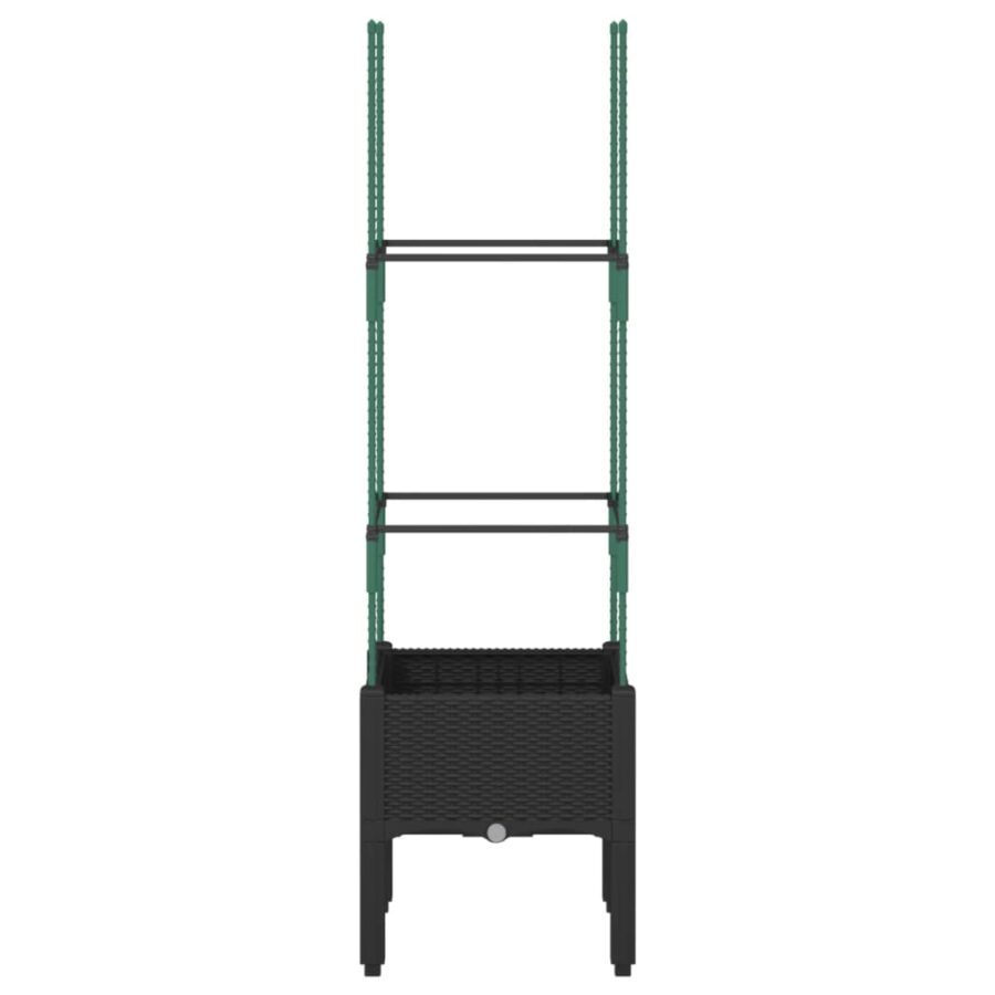 Plantenbak met latwerk 40x40x142,5 cm polypropeen zwart - Afbeelding 3