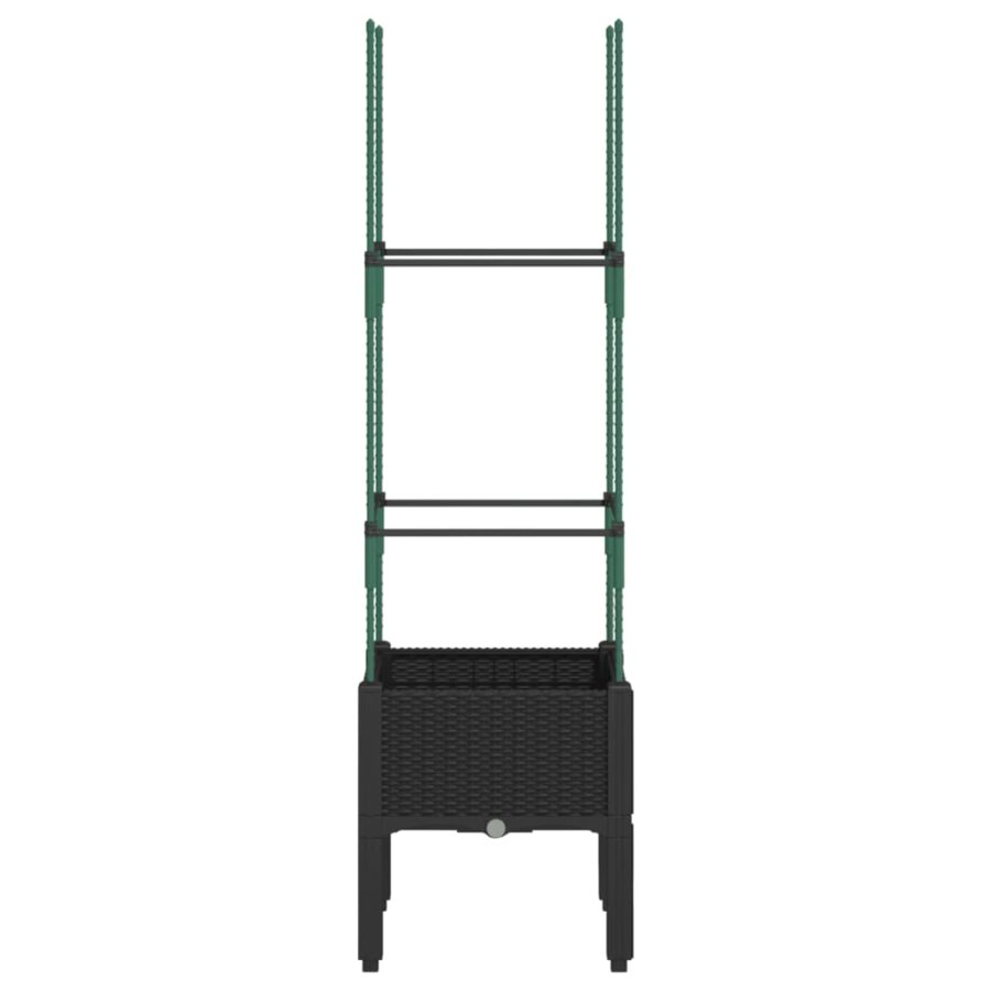 Plantenbak met latwerk 40x40x142,5 cm polypropeen zwart - Afbeelding 4