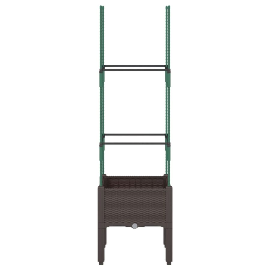 Plantenbak met latwerk 40x40x142,5 cm polypropeen bruin - Afbeelding 3