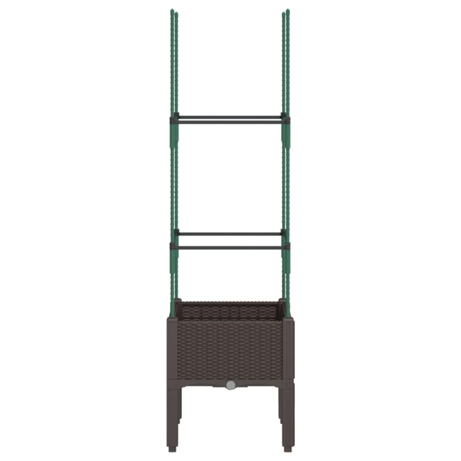 Plantenbak met latwerk 40x40x142,5 cm polypropeen bruin - Afbeelding 4