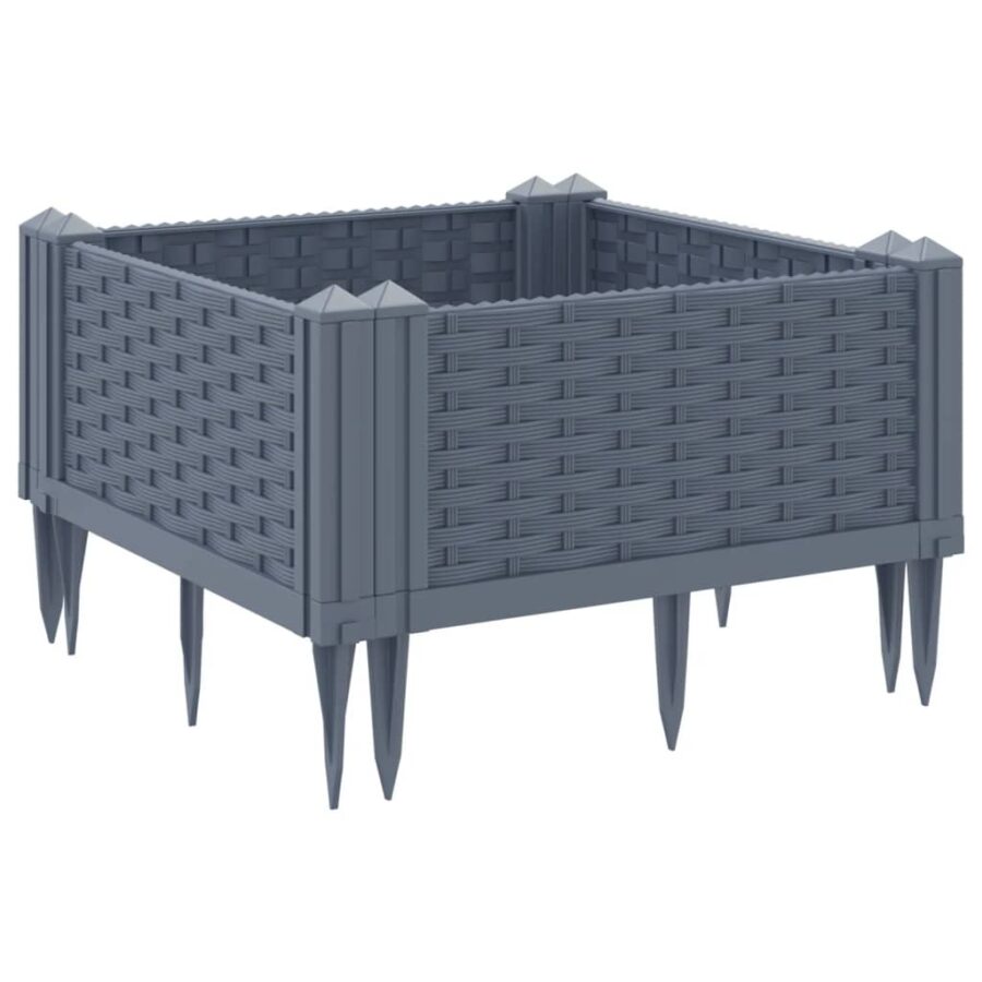 Plantenbak met pinnen 42,5x42,5x28,5 cm polypropeen grijs - Afbeelding 6