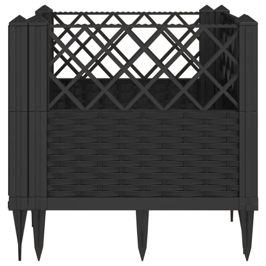Plantenbak met pinnen 43,5x43,5x43,5 cm polypropeen zwart - Afbeelding 4